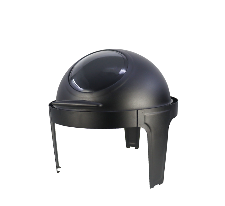 Black Round Chaffing Dish with Mirror