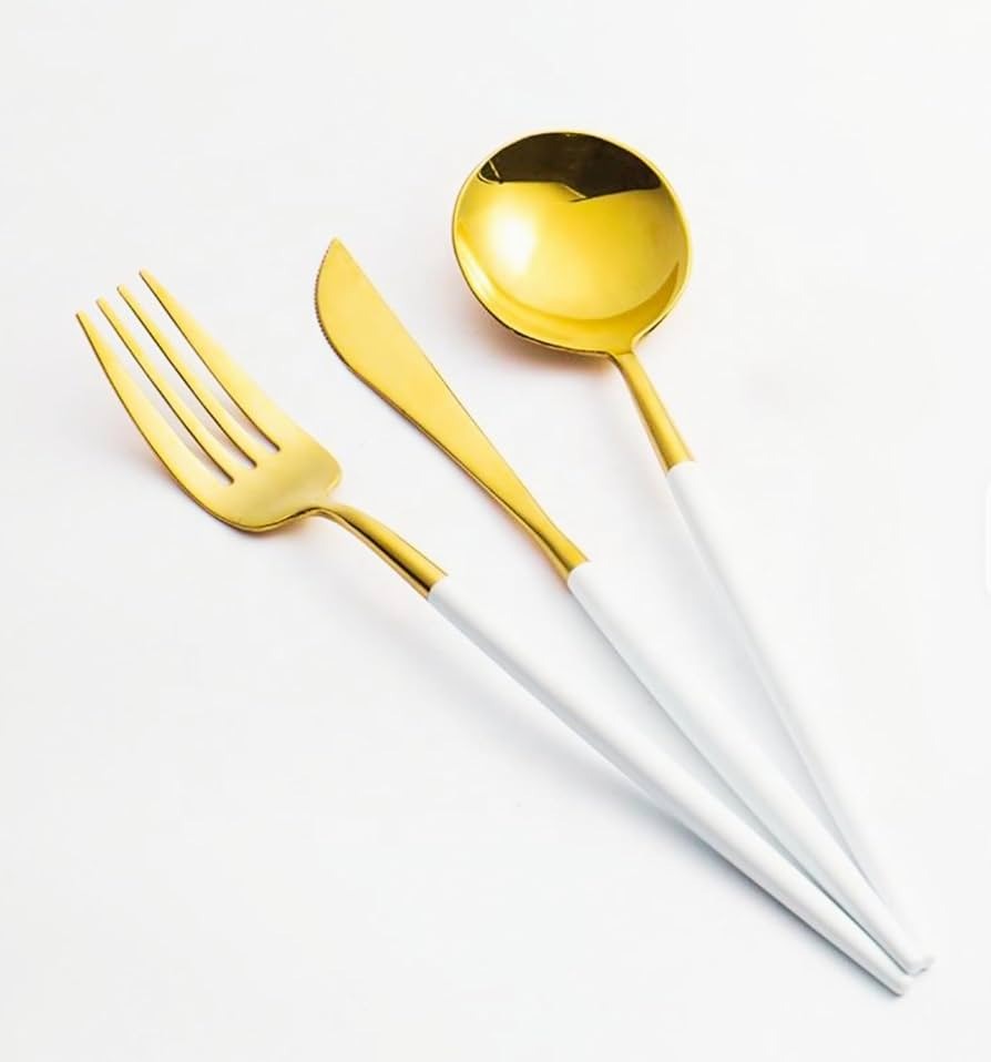 Gold & White Cutrely Set