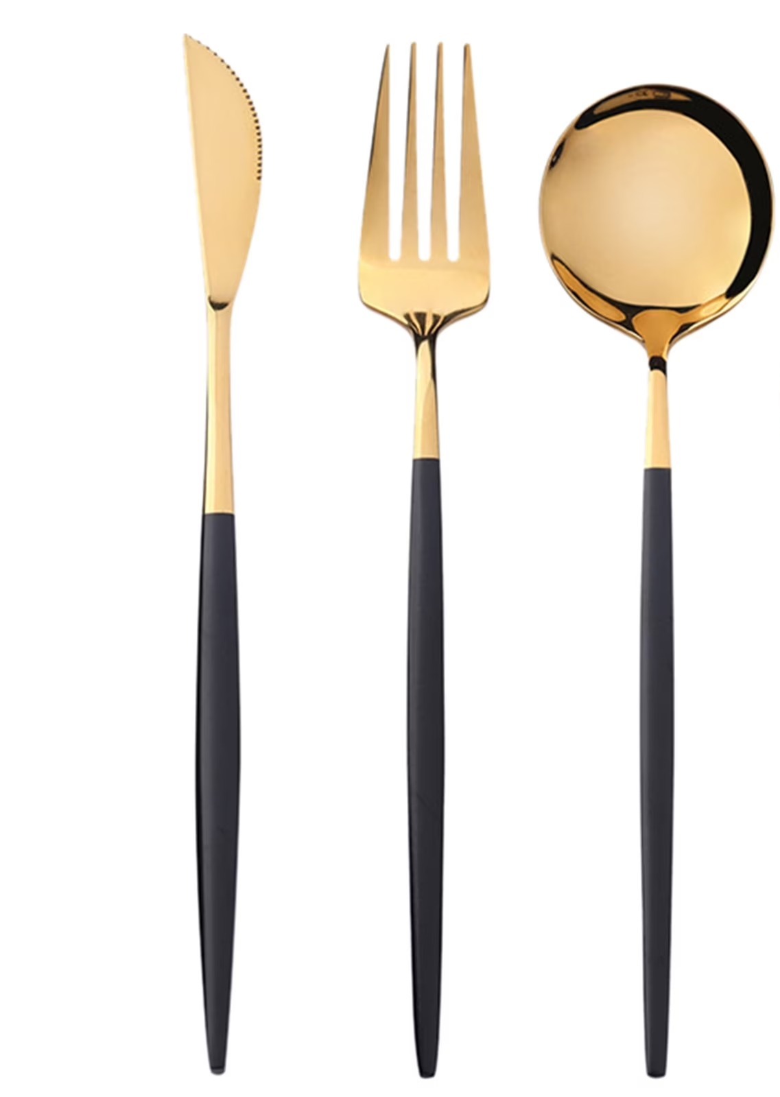 Gold & Black Cutrely Set