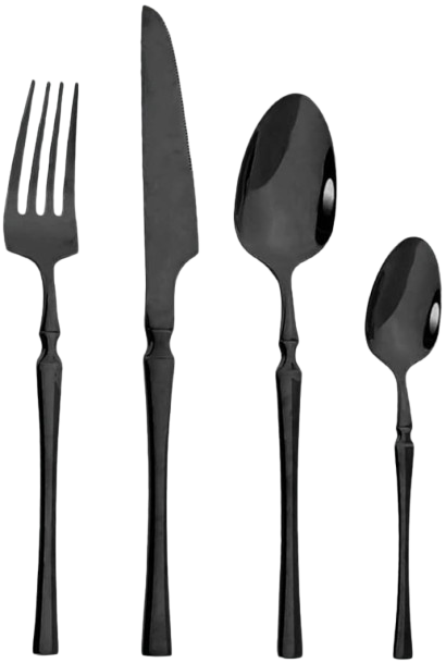 Black cutlery set